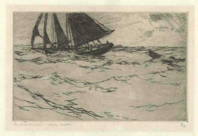 Print by Frank Benson: The Seiner, represented by Childs Gallery