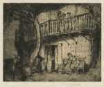 Print by Frank Brangwyn: A Cafe, Cahors (Un Café á Cahors) [France], represented by Childs Gallery