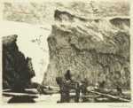 Print by Frank Wilcox: Fishermen of Percé [Province of Quebec, Canada), represented by Childs Gallery