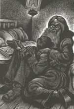 Print by Fritz Eichenberg: A Raw Youth [Boy and bearded man], represented by Childs Gallery