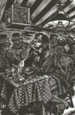 Print by Fritz Eichenberg: A Raw Youth [Man at Table], represented by Childs Gallery