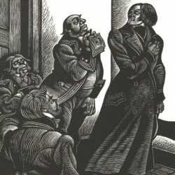 Print by Fritz Eichenberg: A Raw Youth [Man in overcoat], represented by Childs Gallery