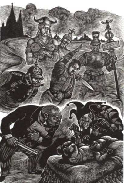 Print by Fritz Eichenberg: Autobiography (Viva Colonia), represented by Childs Gallery