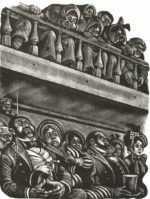 Print by Fritz Eichenberg: Brothers Karamazov [The Audience], represented by Childs Gallery