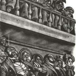Print by Fritz Eichenberg: Brothers Karamazov [The Audience], represented by Childs Gallery