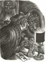 Print by Fritz Eichenberg: Brothers Karamazov [The Man in the Mirror], represented by Childs Gallery
