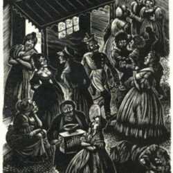 Print by Fritz Eichenberg: Crime and Punishment [Night Life], represented by Childs Gallery