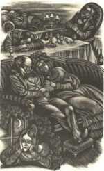 Print by Fritz Eichenberg: Eugene Onegin [Asleep after the meal], represented by Childs Gallery