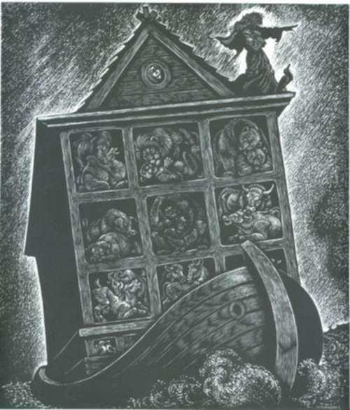 Print by Fritz Eichenberg: Fables with a Twist: The Ark of Love, represented by Childs Gallery