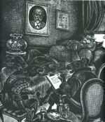 Print by Fritz Eichenberg: Fables with a Twist: The Country and the City Mouse, represented by Childs Gallery