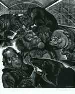Print by Fritz Eichenberg: Fables with a Twist: The Stock Market, represented by Childs Gallery