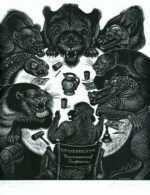 Print by Fritz Eichenberg: Fables with a Twist: Total Disarmament, represented by Childs Gallery