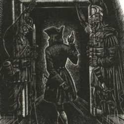 Print by Fritz Eichenberg: Gulliver's Travels [Parting between Soldiers], represented by Childs Gallery