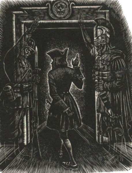 Print by Fritz Eichenberg: Gulliver's Travels [Parting between Soldiers], represented by Childs Gallery