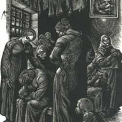Print by Fritz Eichenberg: Resurrection [Crying], represented by Childs Gallery