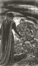 Print by Fritz Eichenberg: Richard III [Act IV, scene iv: Richard is cursed by the Duch, represented by Childs Gallery
