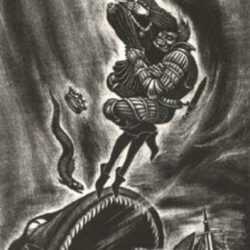 Print by Fritz Eichenberg: Richard III [Act V, scene v], represented by Childs Gallery