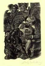 Print by Fritz Eichenberg: Tales of Poe (Hop-Frog), represented by Childs Gallery
