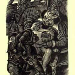 Print by Fritz Eichenberg: Tales of Poe (Hop-Frog), represented by Childs Gallery