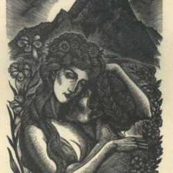 Print by Fritz Eichenberg: Tales of Poe [Love in the countryside], represented by Childs Gallery