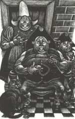 Print by Fritz Eichenberg: Tales of Poe (The Devil in the Belfry), represented by Childs Gallery