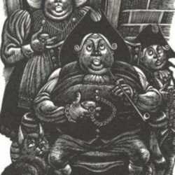 Print by Fritz Eichenberg: Tales of Poe (The Devil in the Belfry), represented by Childs Gallery