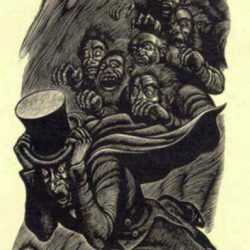 Print by Fritz Eichenberg: Tales of Poe (The Imp of the Perverse), represented by Childs Gallery