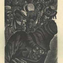 Print by Fritz Eichenberg: Tales of Poe (The Man of the Crowd), represented by Childs Gallery