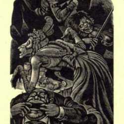 Print by Fritz Eichenberg: Tales of Poe (The System of Dr. Tarr and Professor Fether), represented by Childs Gallery