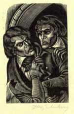 Print by Fritz Eichenberg: Tales of Poe (William Wilson), represented by Childs Gallery