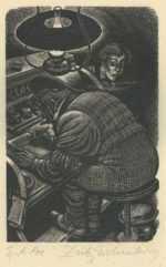 Print by Fritz Eichenberg: Tales of Poe (X-ing a Paragrab), represented by Childs Gallery