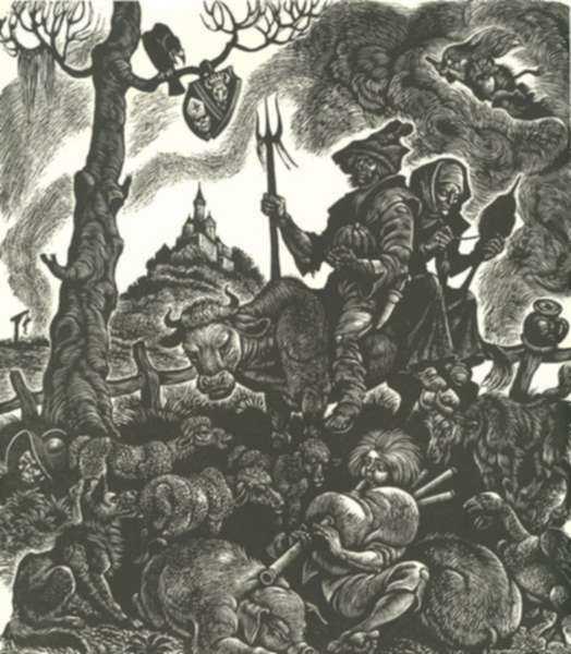 Print by Fritz Eichenberg: The Adventures of Simplicius Simplicissimus: The Origins of , represented by Childs Gallery
