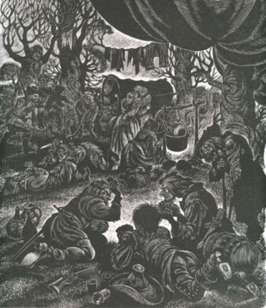 Print by Fritz Eichenberg: The Adventures of Simplicius Simplicissimus: The Merode Brot, represented by Childs Gallery