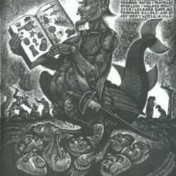 Print by Fritz Eichenberg: The Adventures of Simplicius Simplicissimus: The New Phoenix, represented by Childs Gallery