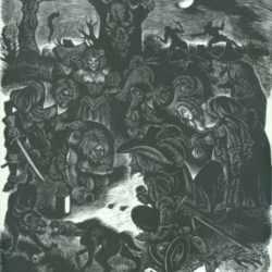 Print by Fritz Eichenberg: The Adventures of Simplicius Simplicissimus: The Devil of Ga, represented by Childs Gallery