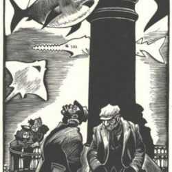 Print by Fritz Eichenberg: The Aquarium, represented by Childs Gallery
