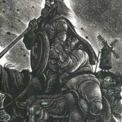Print by Fritz Eichenberg: The Man of La Mancha, represented by Childs Gallery