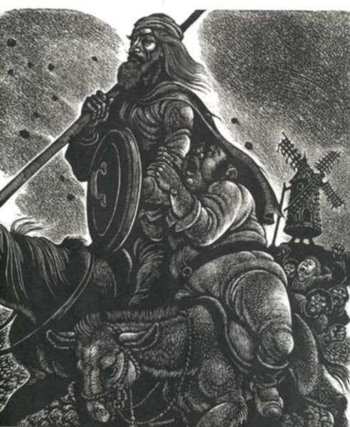 Print by Fritz Eichenberg: The Man of La Mancha, represented by Childs Gallery
