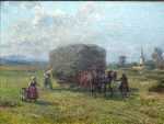 Painting by Fritz van der Venne: [Landscape with Farmers Making Hay], represented by Childs Gallery