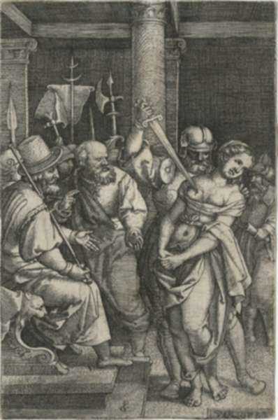 Print by Georg Pencz: Virginius Killing His Daughter, represented by Childs Gallery