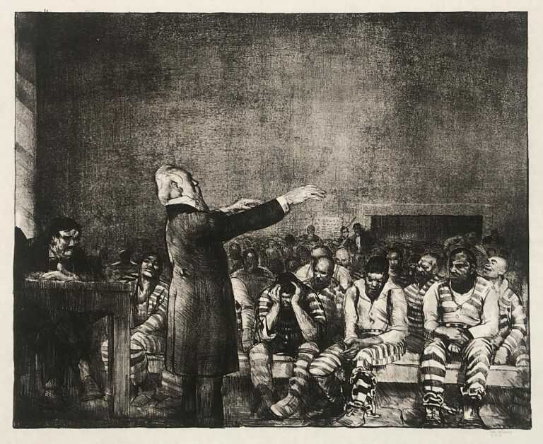 Print by George Bellows: Benediction in Georgia, available at Childs Gallery, Boston