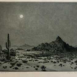 Print by George Elbert Burr: Arizona Night, available at Childs Gallery, Boston