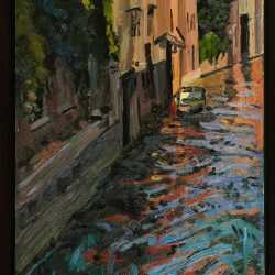 Painting by George Nick: Off the Zattere, Venezia, available at Childs Gallery, Boston
