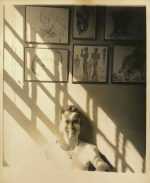 Photograph by George Platt Lynes: [Chuck Howard Sitting Against Wall], available at Childs Gallery, Boston