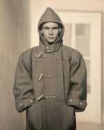 Photograph by George Platt Lynes: [Chuck Howard Wearing A Coat], available at Childs Gallery, Boston