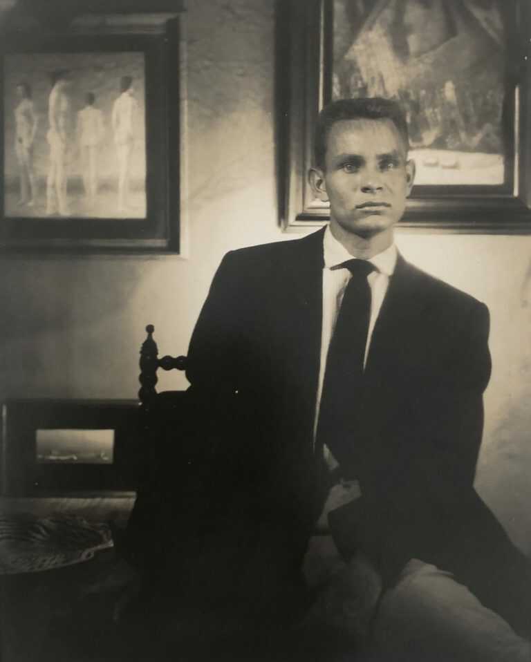 Photograph by George Platt Lynes: [Chuck Howard with a Jared French Painting], available at Childs Gallery, Boston