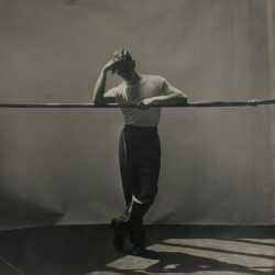 Photograph by George Platt Lynes: [Chuck Howard with Elbows on Bar], available at Childs Gallery, Boston