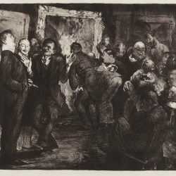 Print By George Bellows: Artists Judging Works Of Art At Childs Gallery
