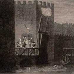 Print by George Cruikshank: Courtenay's escape from the Tower, represented by Childs Gallery