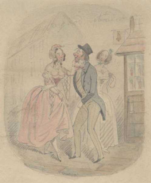 Drawing by George Cruikshank: The Good-Natured Man, represented by Childs Gallery